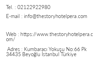 The Story Hotel Pera iletiim bilgileri